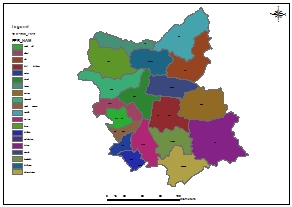 نقشه GIS شهرستان های استان آذربایجان شرقی