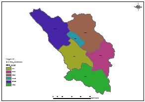 نقشه GIS شهرستان های استان چهارمحال بختیاری