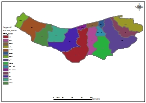 نقشه GIS شهرستان های استان مازندران