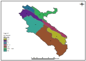 نقشه GIS شهرستان های استان ایلام