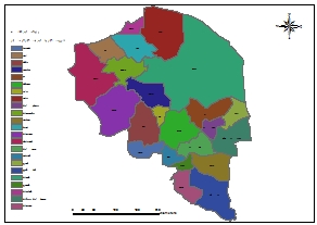نقشه GIS شهرستان های استان کرمان