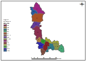 نقشه GIS شهرستان های استان آذربایجان غربی