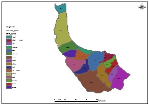 نقشه GIS شهرستان های استان گیلان