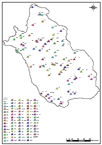 شیپ فایل نقاط شهری استان فارس