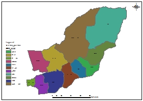 نقشه GIS شهرستان های استان گلستان