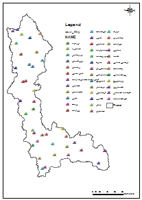 شیپ فایل نقاط شهری استان آذربایجان غربی