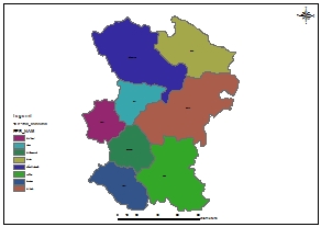 نقشه GIS شهرستان های استان همدان