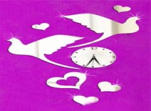 خرید ساعت دیواری کبوتر آینه ای