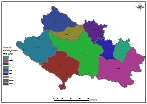 نقشه GIS شهرستان های استان لرستان